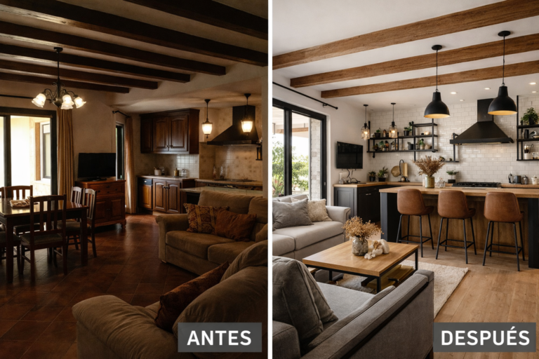 antes y después de reforma integral de piso en Bizkaia