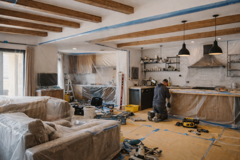 obra de reforma integral en vivienda de Bizkaia con trabajo organizado