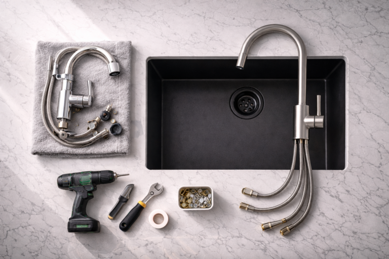 cambio de grifo de cocina en Bizkaia