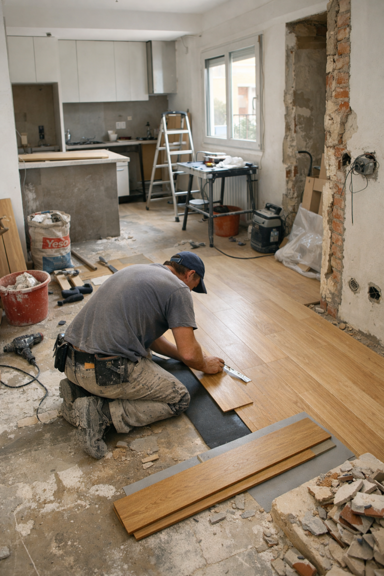 reforma piso Bilbao operario trabajando vivienda